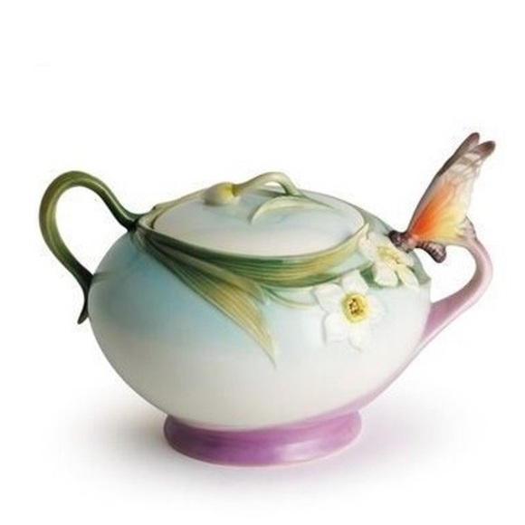 RARE Franz Porcelain Collection "Papillon Butterfly" Creamer & Sugar Set - Picture 2 of 11